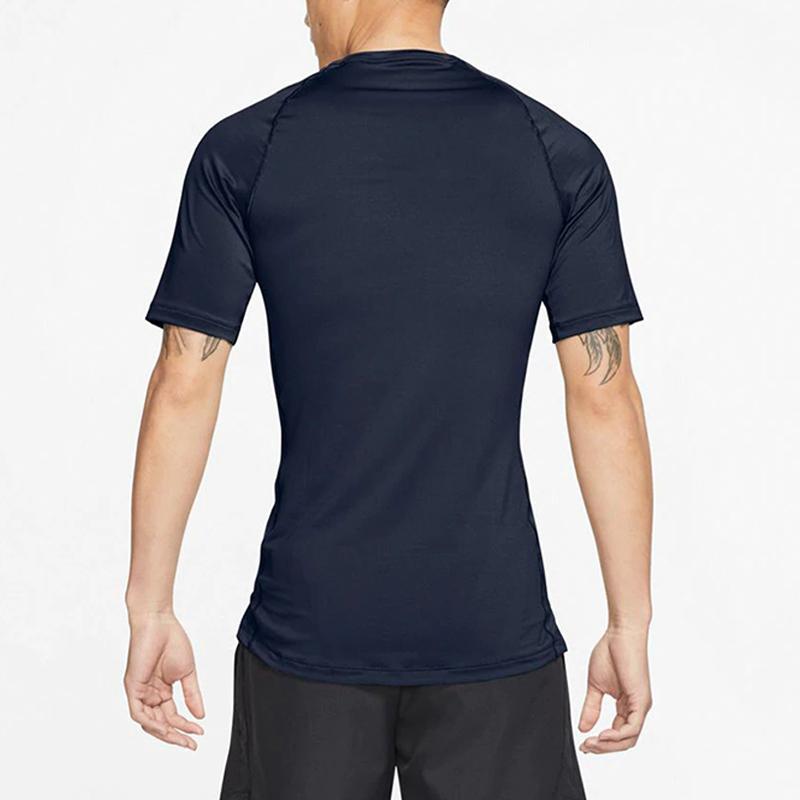 Nike T Shirts Men's Navy Blue Crew Neck Moderate Straight Fit BV5632-452