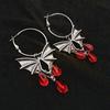 Retro Gothic Bat Earrings For Man And Women Exaggerated Red Crystal Pendant Earrings Punk Personalized Jewelry Gift