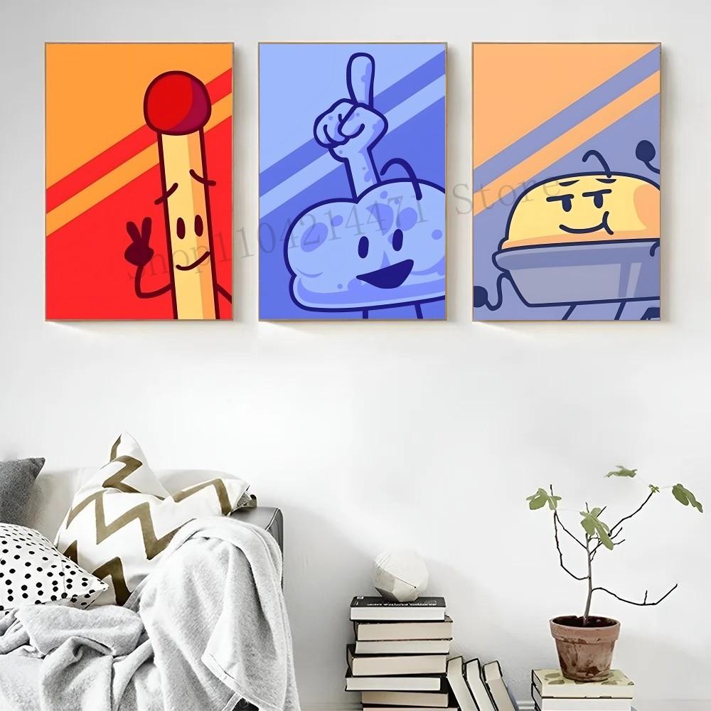 1pc Popular Interesting Cartoon Bfdi Battle For Dream Island Poster HD Poster Home Room Bar Cafe Decor Art Wall Painting Picture