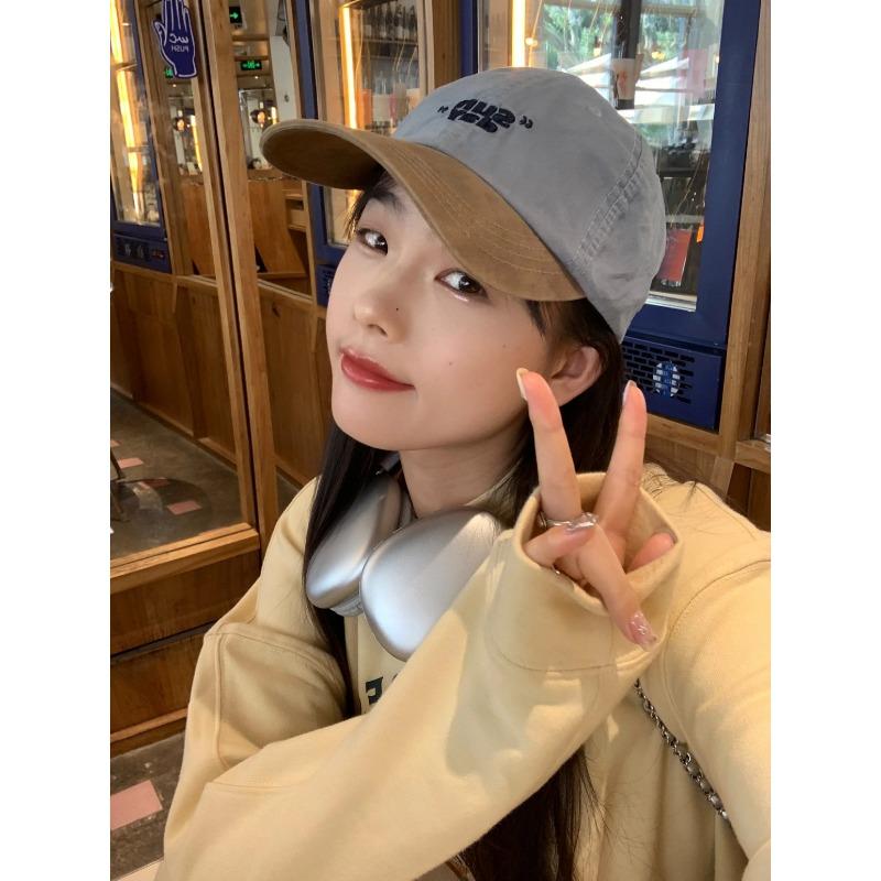 Small niche color blocking design baseball cap, personalized Korean outdoor sports hat,men's and women's adjustable duckbill cap