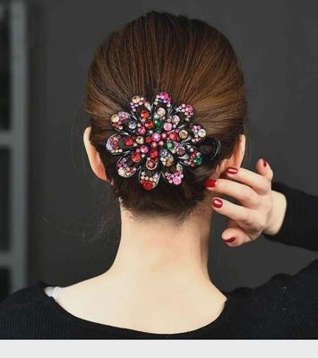 Elegant Rhinestone Duckbill Hairpin for Women - Stylish Back-of-Head Accessory for Moms and Trendsetters