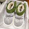 Waterproof cotton slippers women's autumn and winter outer wear fleece thermal bag and thick-soled snow boots down cotton shoes women's winter
