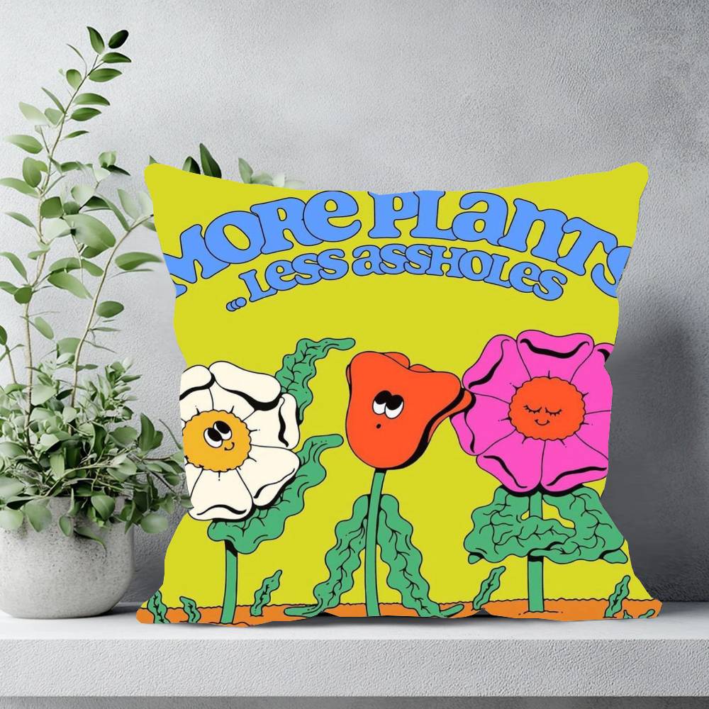 

T-Takashi Flowers M-Murakami Pillow Case Sofa Cushion Cover Room Home Decoration 12x12Inch