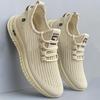 Nouvelles Chaussures de Sport Tissées Respirantes en Mesh pour Homme Chaussures Décontractées d'Extérieur en Mesh Couleur Unie Simples Chaussures de Sport pour Homme