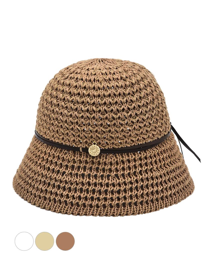 Ebeulideiseupeuling Es Two Leather Strap Rattan Bucket Hat (3 Colors)