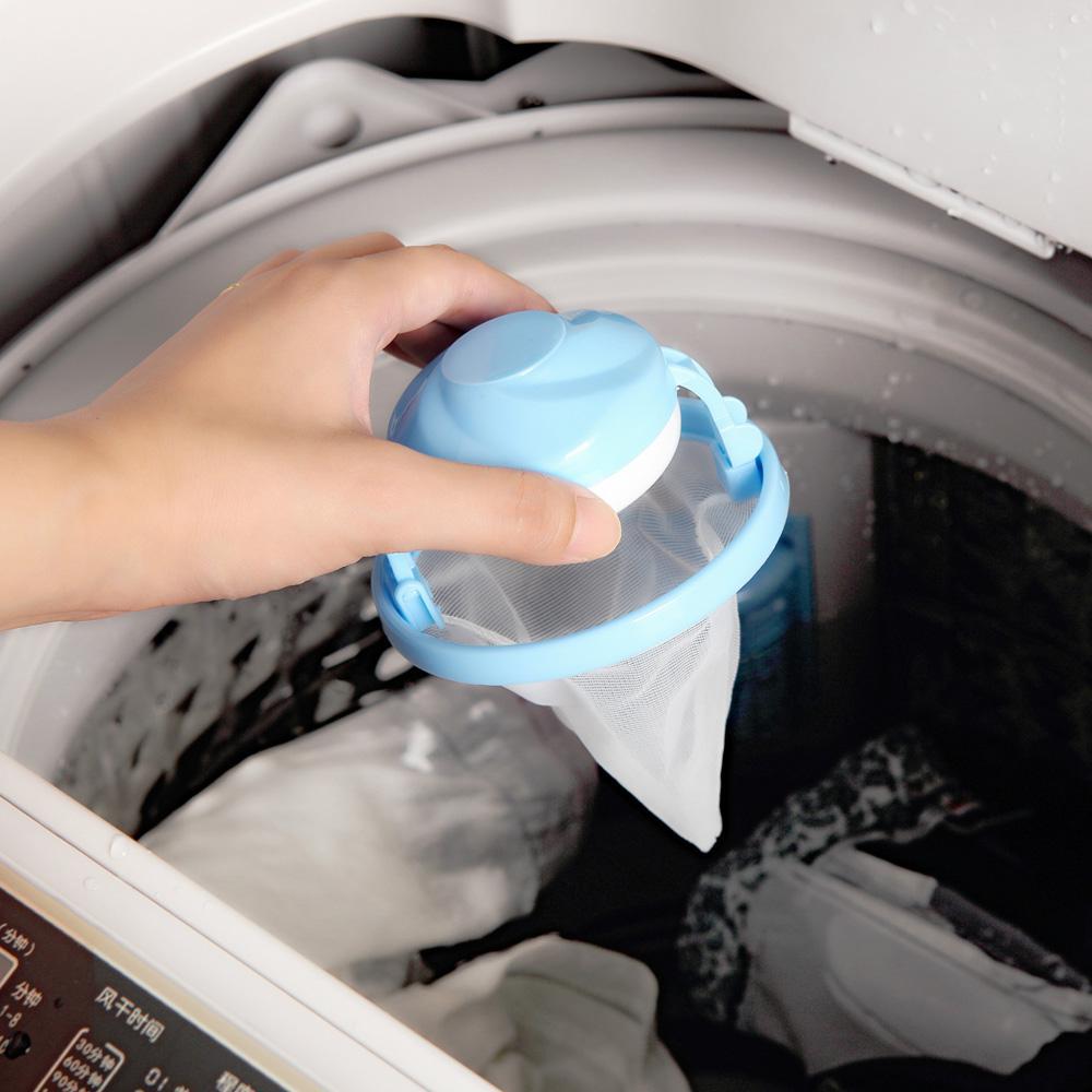 Reusable Washing Machine Floating Lint Mesh Bag Hair Filter Net Pouch Washer Lint Catcher