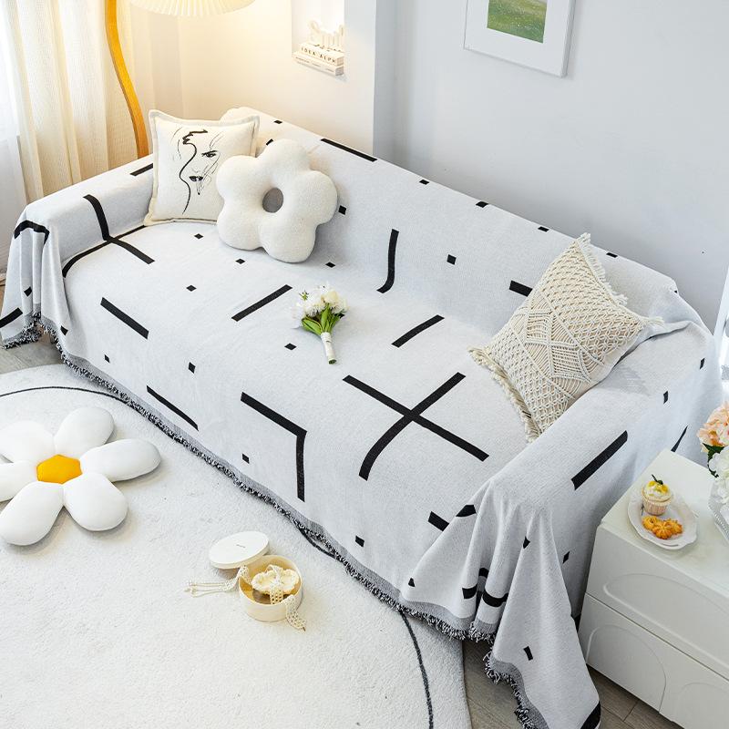 Sofabezug aus Stoff im Ins-Stil, kratzfester Stoff, schlichter und moderner All-Inclusive-Sofabezug, universeller Sofabezug für alle Jahreszeiten