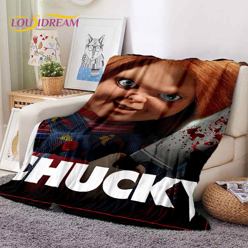 Hororový film Chucky Pennywise Halloween Pila Postava Deku, Měkká Přehozová Deku pro Domov Ložnici Postel Pohovku Piknik Cestovní Kryt
