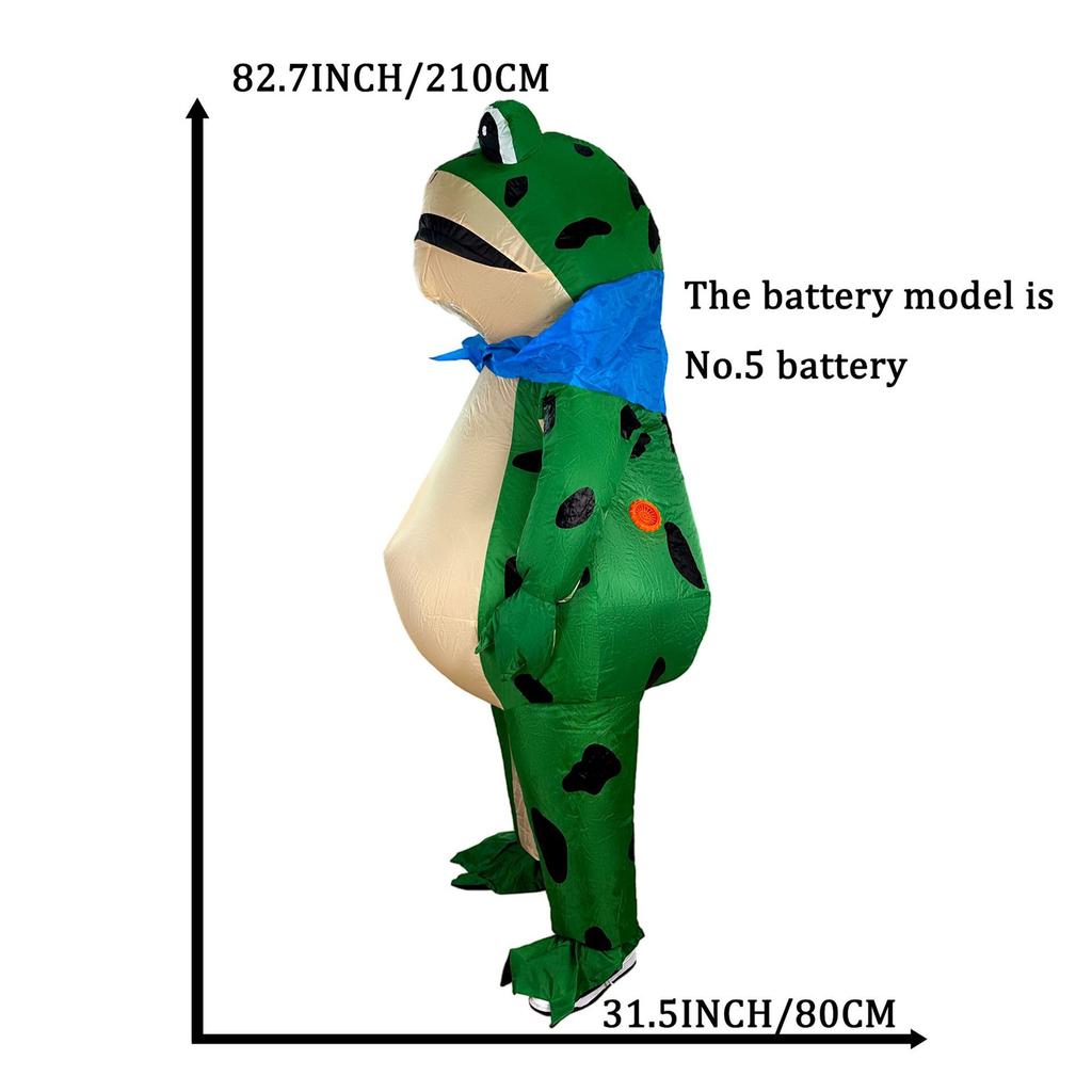 Inflatable Costume Adult Frog Full Body Deluxe Funny Air Blow Up Costume for Men Women Halloween Inflatable Frog Costume