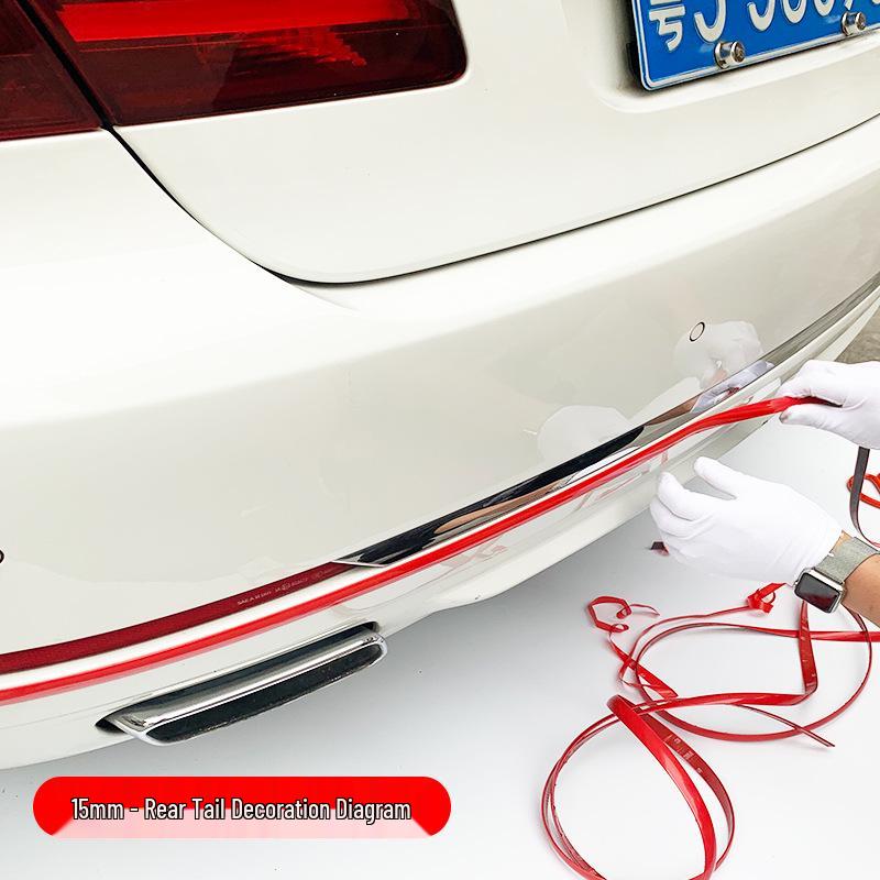 Chrome Red Sport Car Universal Anti-collision Trim Strip for Windows, Body, and Door Edges
