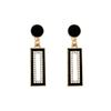 Elegant Gold-Plated Black Zircon Stud Earrings - Niche Design for a Luxurious Fashion Statement