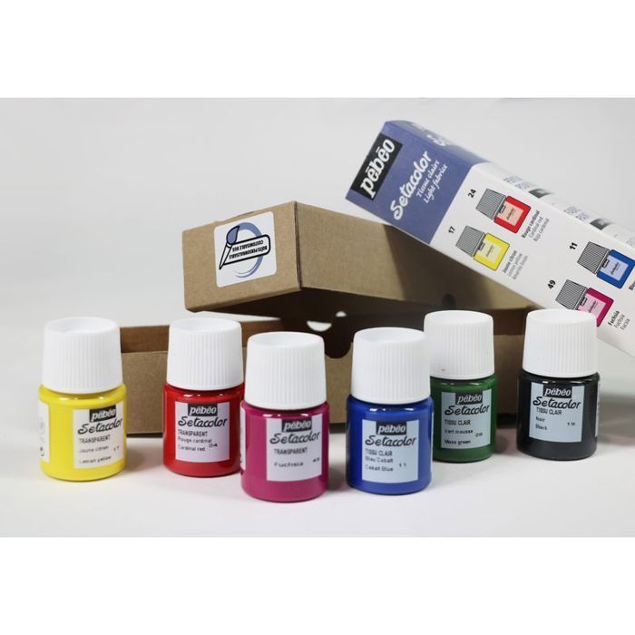 Paint for Light Fabrics - PEBEO - Setacolor Initiation Set - 6 Opaque Colours