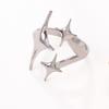 New Personalized Y2K Three-Star Open Ring in Titanium Stainless Steel with 18K Gold Plating