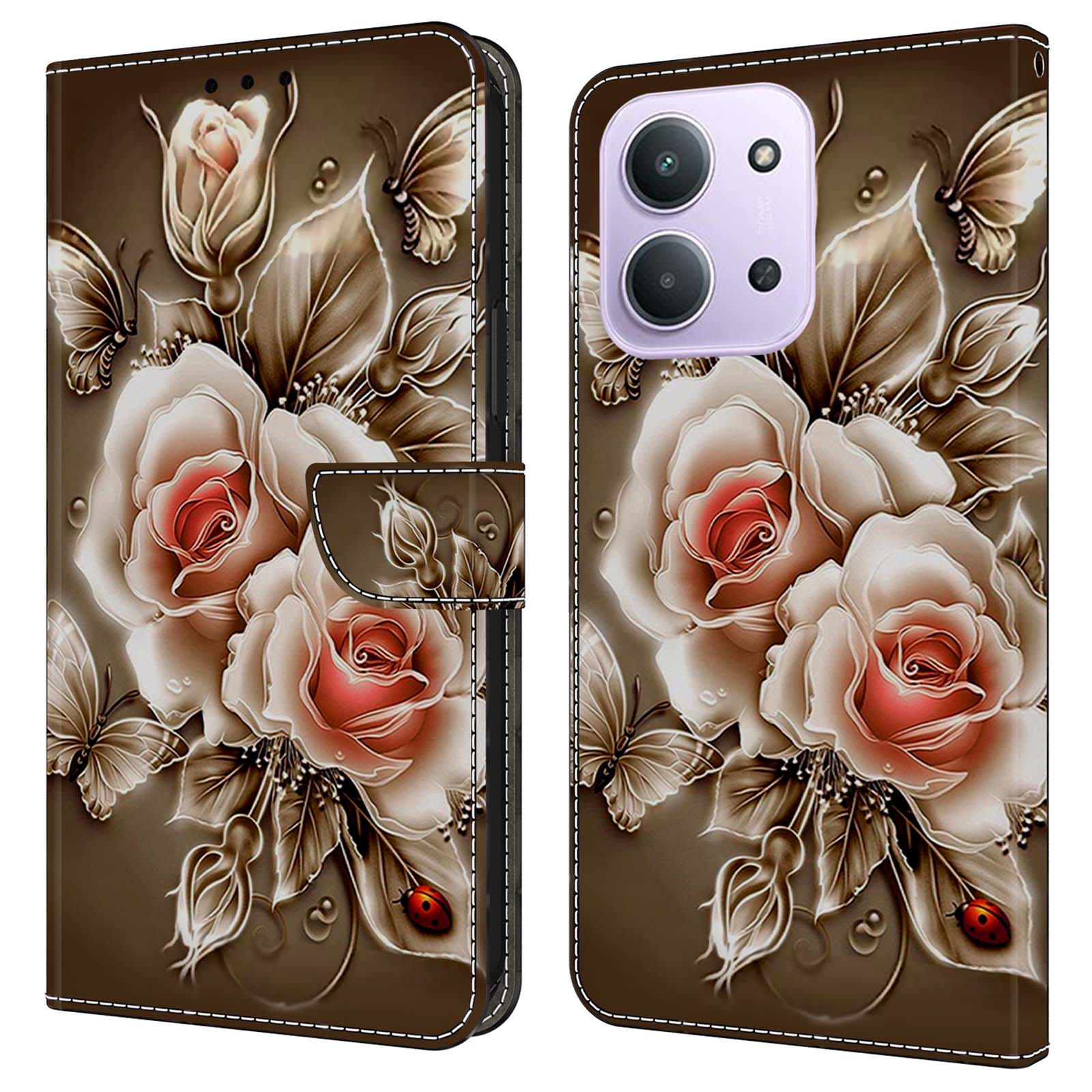

Для Xiaomi Redmi 15C 4G (Глобальний) (171мм)/Poco C85 4G (171мм) Чохол Гаманець Підставка З Принтом Штучна Шкіра Книжка Чохол для Телефону