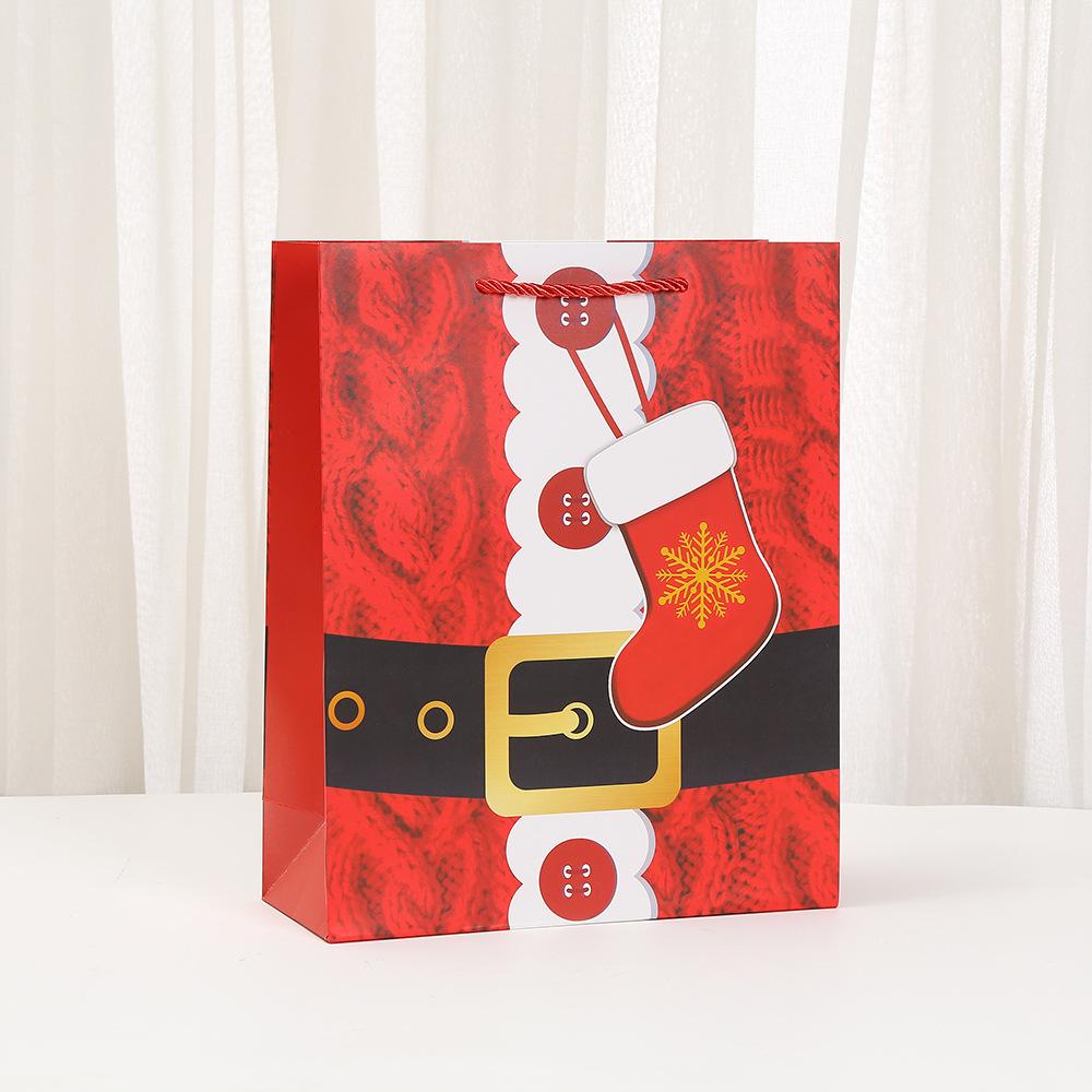 6/10pcs StoBag Christmas Santa Paper Tote Bags Recyclable Gift Bags for Holiday Packaging Party Favors Candy Cookies Classroom