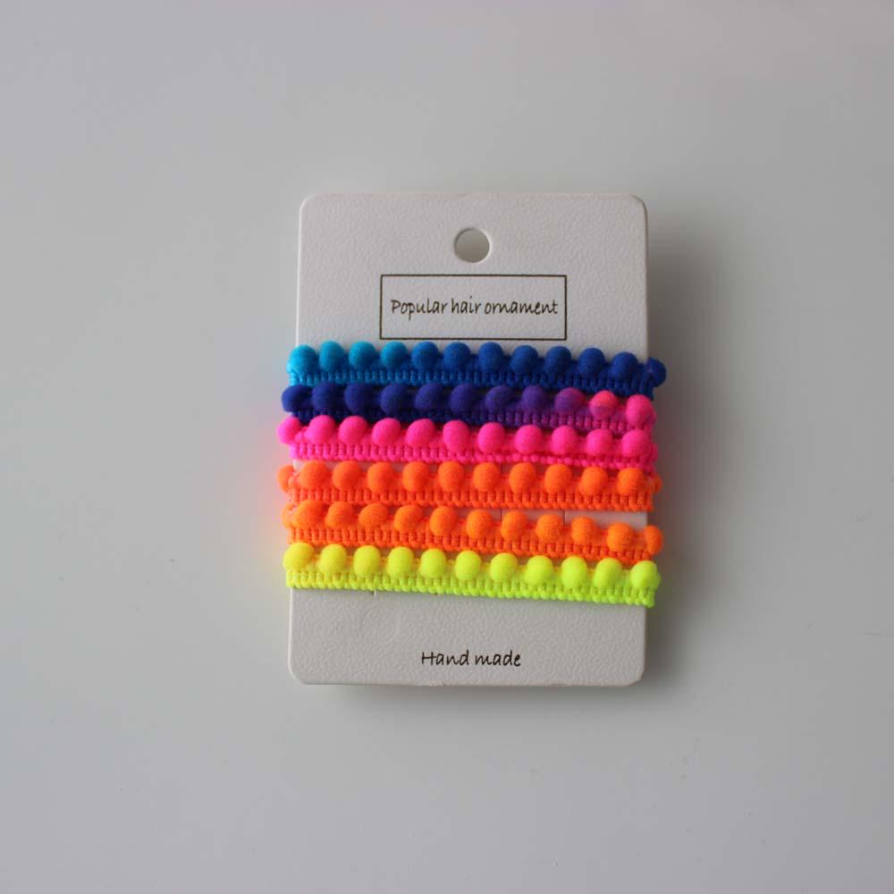 Rainbow Gradient Mini Pom-Pom Lace Trim - 1 Yard