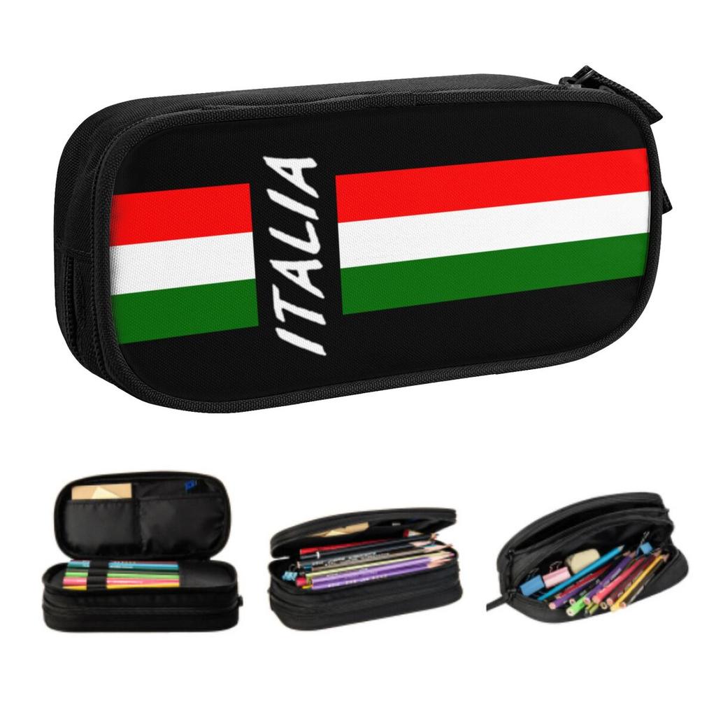Custom Italy Flag Cute Pencil Case Girl Boy Large Capacity Italian Proud Pencil Bag School Accessories