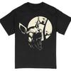 Spooky Black Cat and Werewolf T-Shirt, Halloween Full Moon Graphic Tee,Creepy#26 Unisex T-Shirt