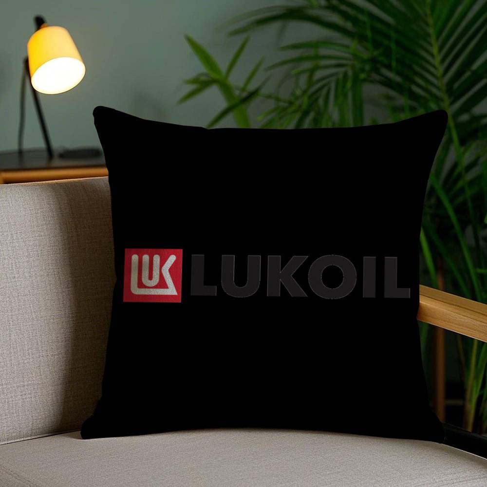 Pillow Case Fashion L-Lukoil Sofa Short Plush Double-Sided Hd Printing Room Home Office Gift Cushion Cover
