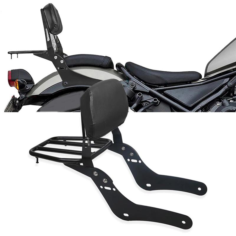 NEW-Motorcycle Rear Backrest Luggage Rack Rear Passenger Sissy Bar Backrest Rear Passenger Backrest For Honda Black
