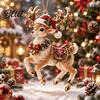 Hanging Decoration Elf Decorative Ornaments Clear Acrylic Tree Ornament Deer Christmas Pendant with for Door