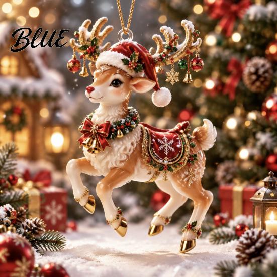 Hanging Decoration Elf Decorative Ornaments Clear Acrylic Tree Ornament Deer Christmas Pendant with for Door