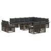 13 Piece Garden Sofa Set Grey and Dark Grey Poly Rattan