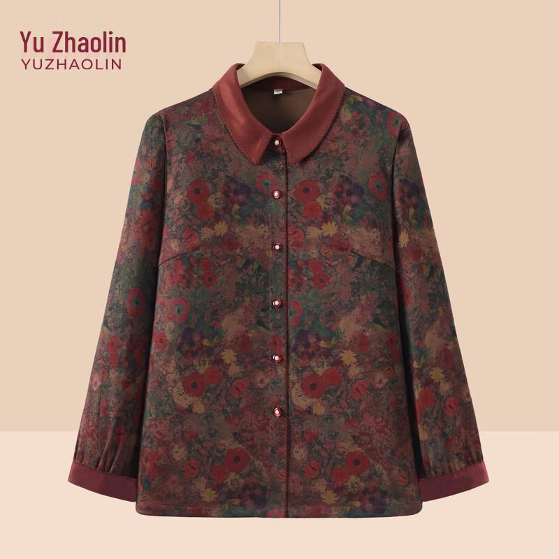 

YUZHAOLIN Women s Plus Size Floral Long Sleeve Shirt 5XL