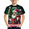 Children's Christmas Series 3D Digital Printed Boys' Fashion and Casual Round Neck Short Sleeved T-shirt