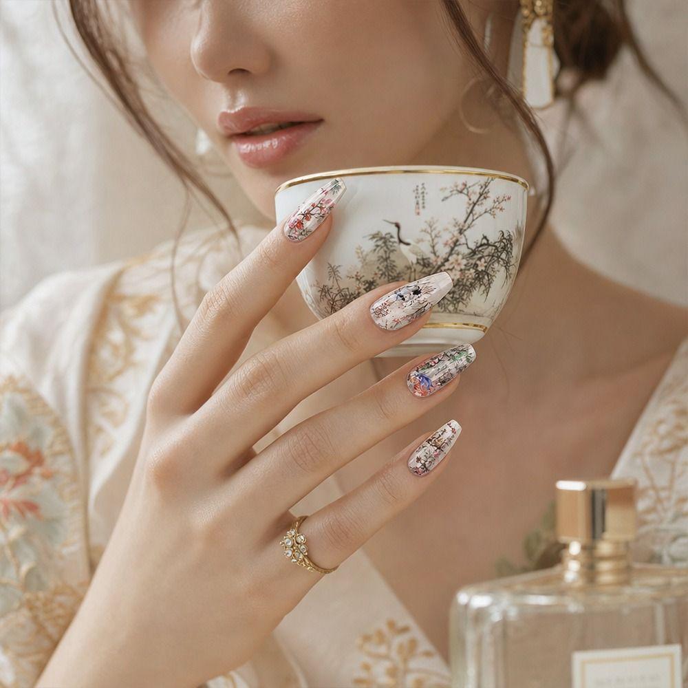 Lace Design Nail Stickers Stripe Pattern Nail Art Stickers Transfer Paper  Nail Decoration