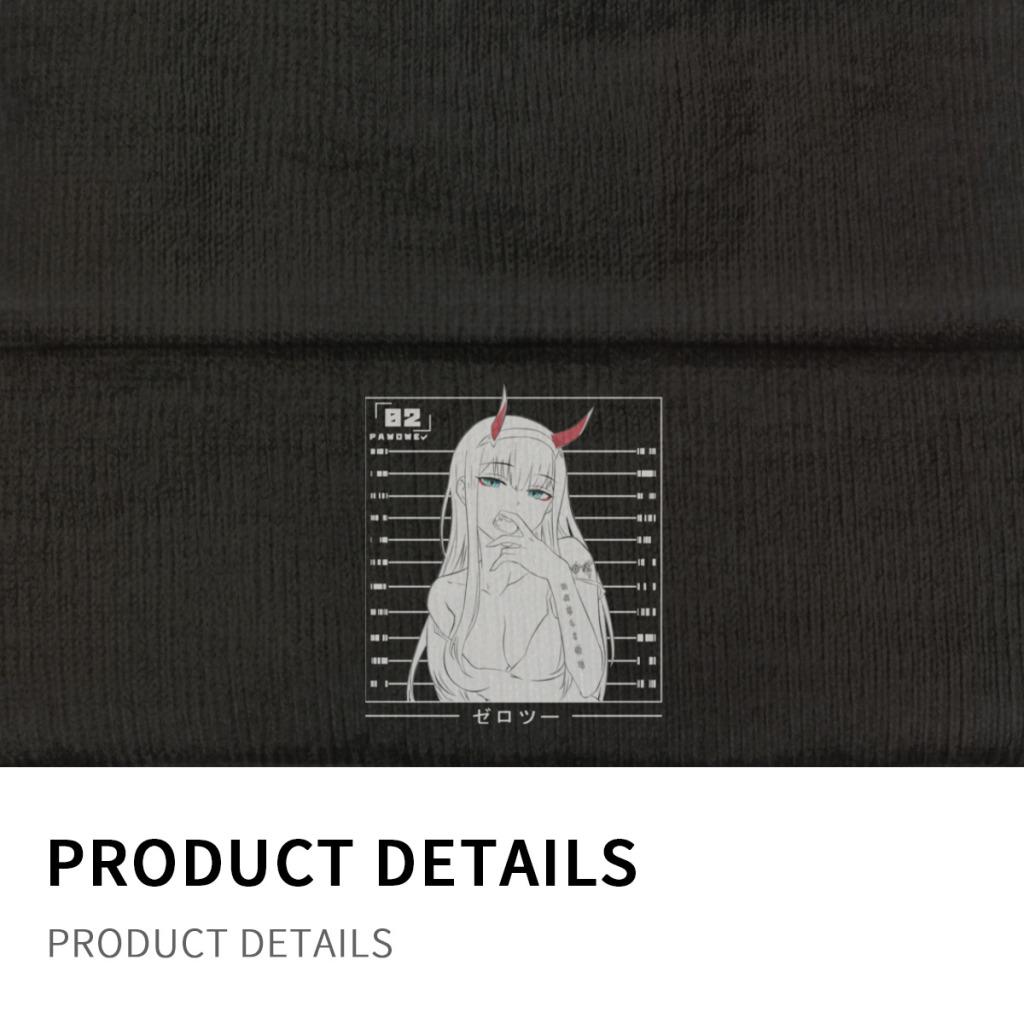 Zero Two Darling In The Franxx Knitted Caps Women's Unisex's Beanie Autumn Winter Hat Polyester Sexy Crochet Cap