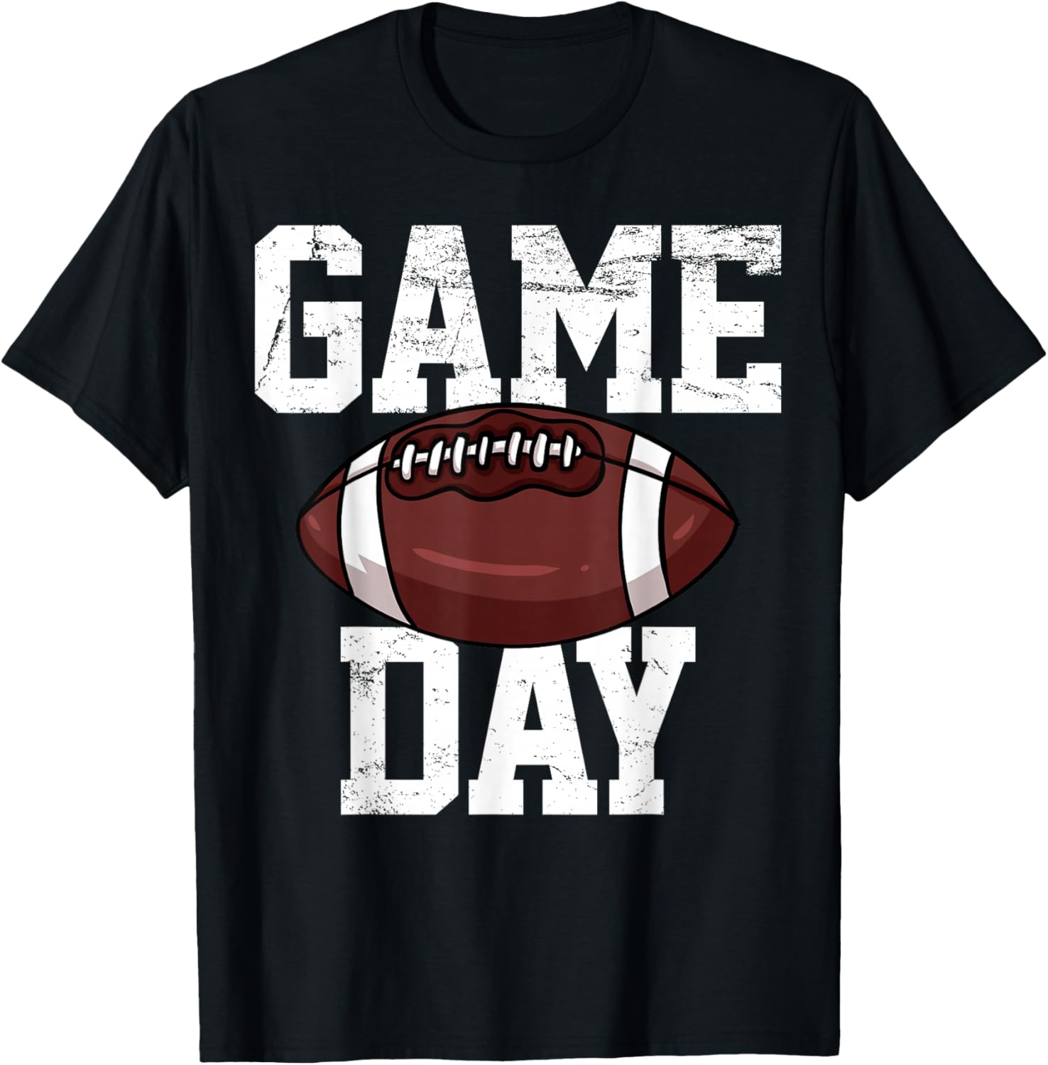 Game Day Football Graphic Tee Vintage Distressed Print Casual TShirt S
