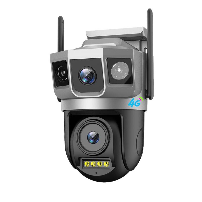 V380 Dual-lens Outdoor 4G Wireless Security Camera with Three Screens