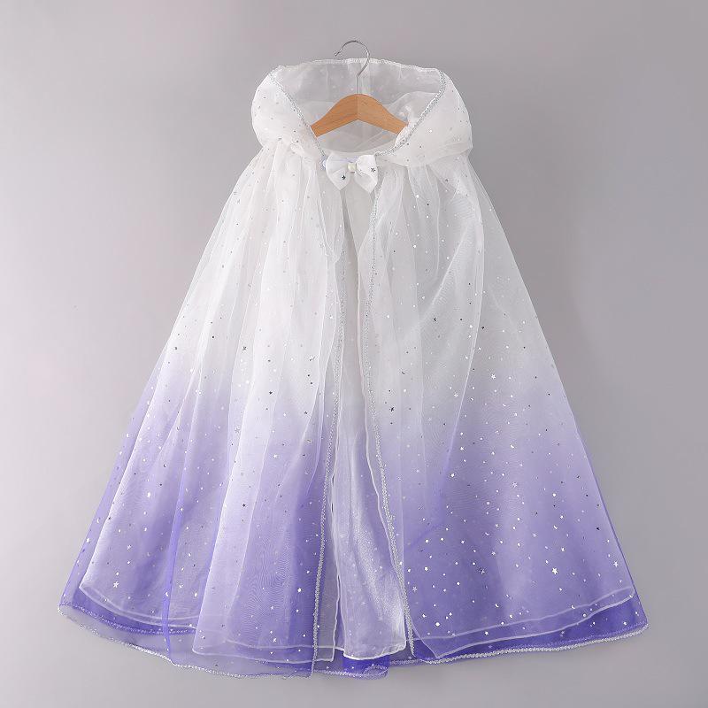 2025 Aisha Sequined Mesh Christmas Cloak for Girls - Lightweight Summer Cape