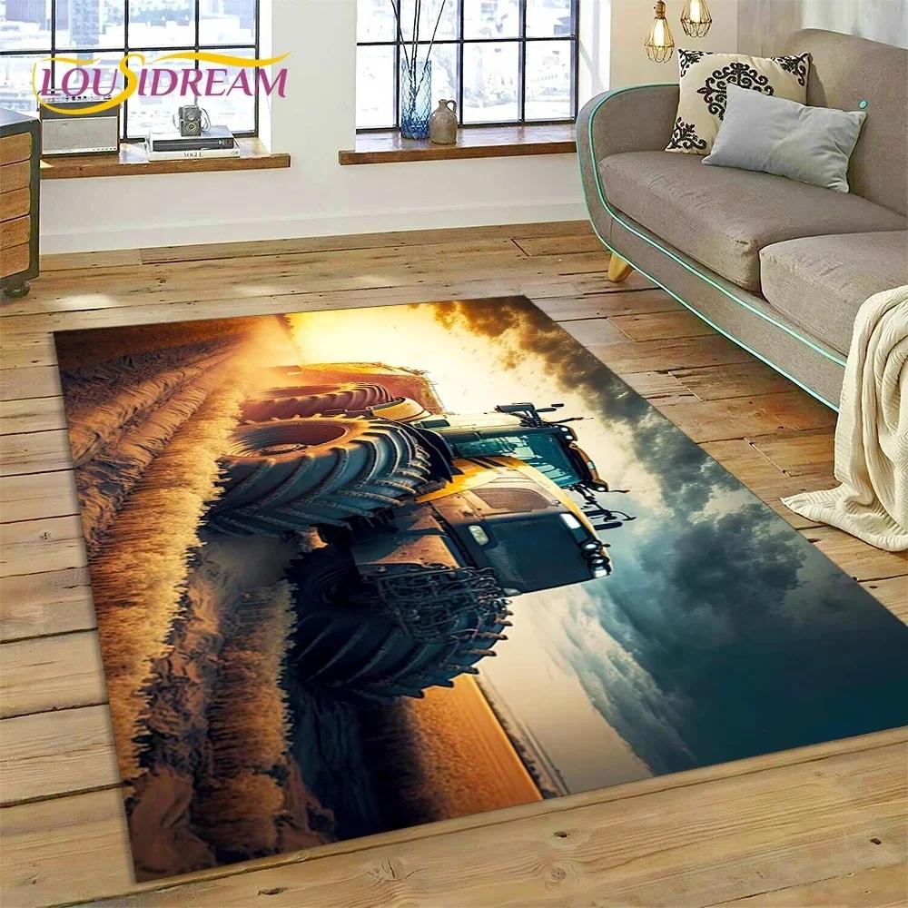 Retro Tractor Car  Truck Carpet Rug for Bedroom Living Room Home Sofa Decoration,Children Game Large Decor Floor Mat Gift