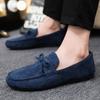 Flat Slip-on Casual Shoes for Men British Style Black Elegant Trends 2025 Sneakers Legitimate Comfortable Non-leather Man Shoe