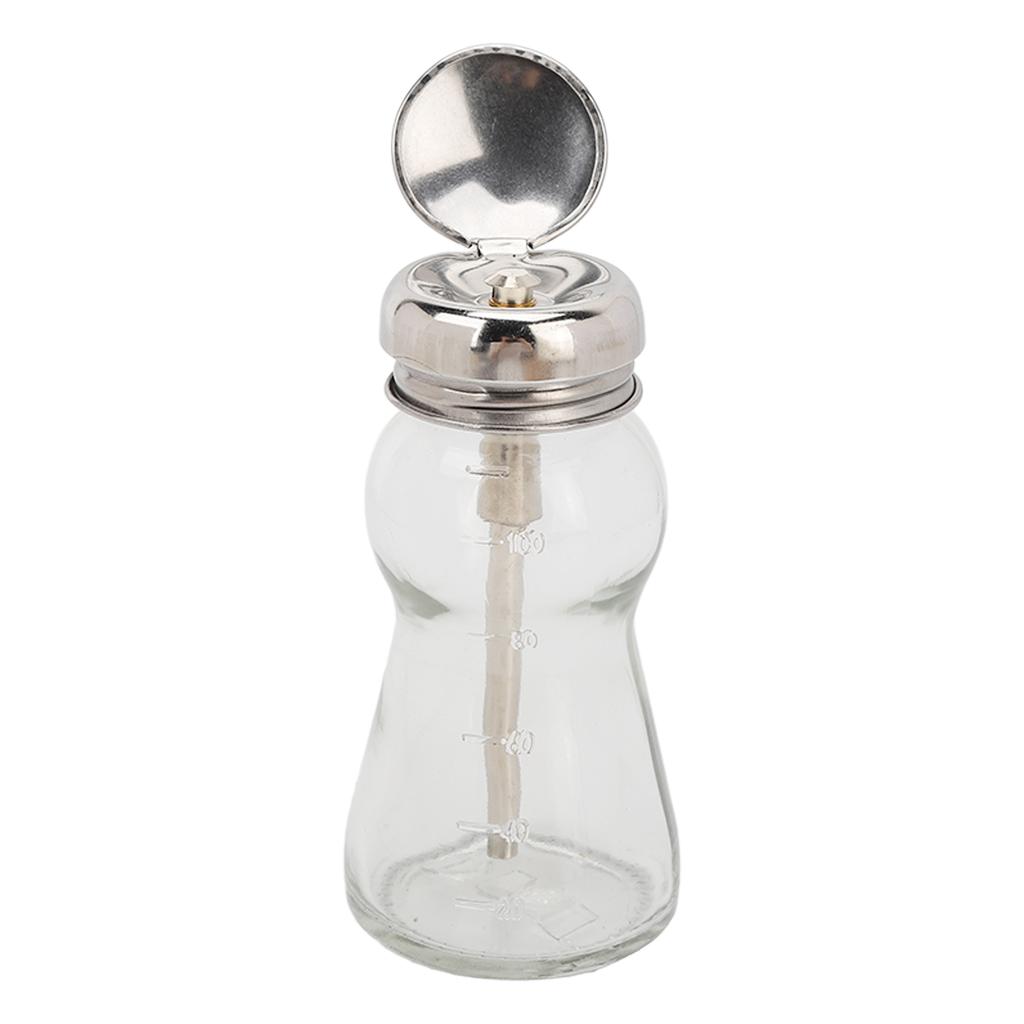 Nail Polish Remover Pump Glass Empty Dispenser Bottle Press Type for Makeup Liquid 100ml