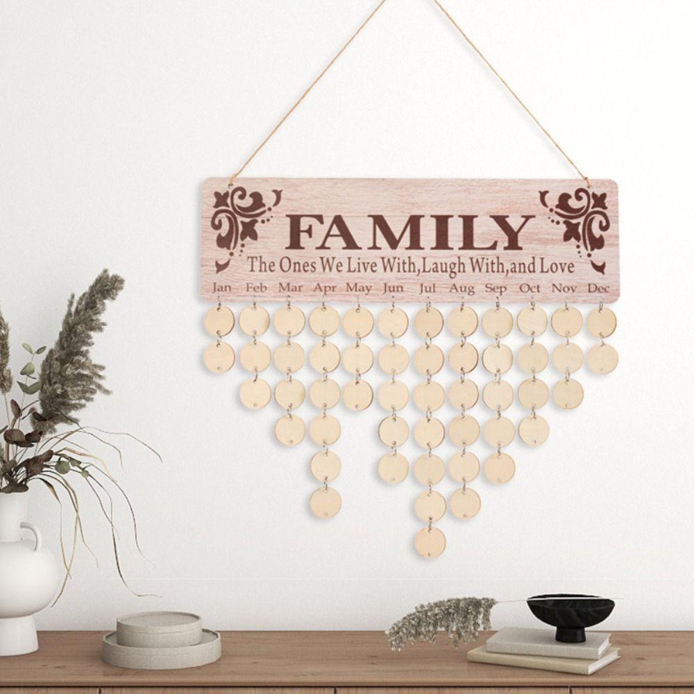 50 szt. Drewniana tablica przypominająca o urodzinach DIY Kalendarz Tablica Drewniany wiszący na ścianie Kalendarz Dekoracja imprezowa