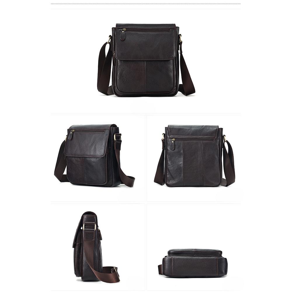 The First Layer of Cowhide Retro Bag Cover Shoulder Bag Commuter Leather Bag Men's Bag Leather High-end Men's Messenger Bag