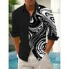 Men's Shirts, Button Down Shirts, Casual Shirts, Spring and Summer, Printed Long Sleeves Tops Fashion Comfortable Men Clothing