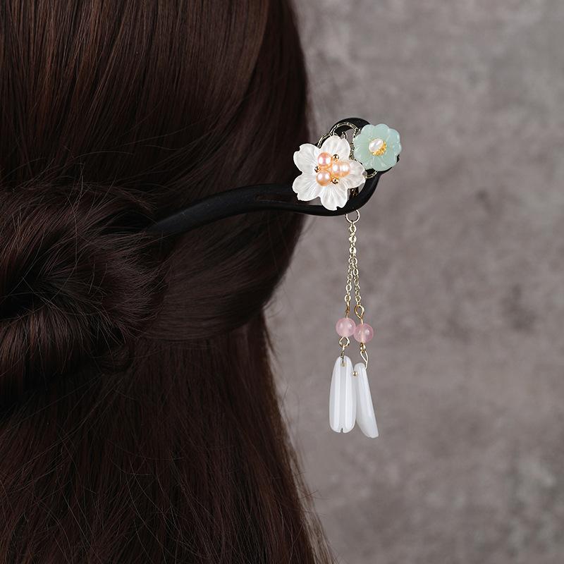 

Ханьфу заколка для волос женская простая современная супер фея ходячая бахрома универсальная заколка эбеновая заколка пучок прическа