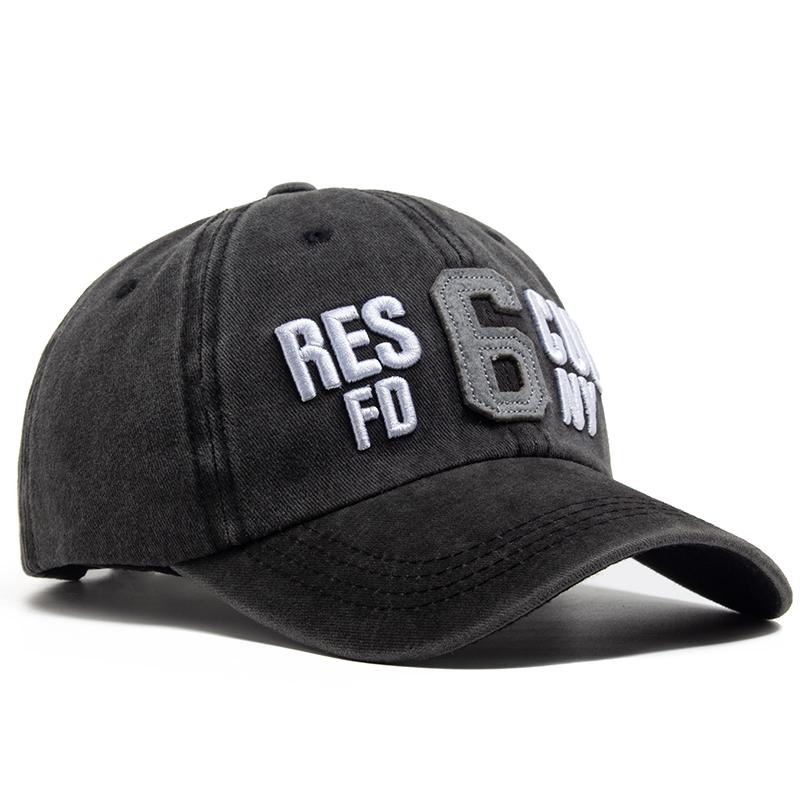 Baseball Cotton Washed Caps Summer Trendy Fashionable Embroidered Stitching Soft Top Women'S Cap Outdoor Casual Sport Visor Trucker Hat For Men
