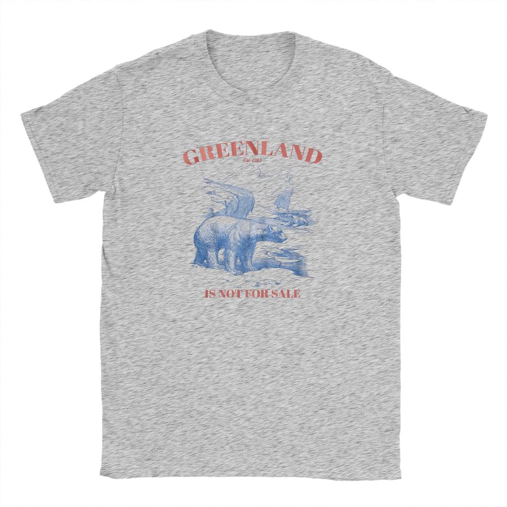 Vintage T-Shirt Sommer Grönland Ist Nicht Zu Verkaufen Lustige T-Shirts Reines Baumwoll-T-Shirt Großartiges Lockeres Kurzarm-Oberteil T-Shirts