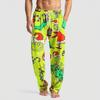 Men's Knitted Fashion Print Pocket Casual Pants Pajama Pants