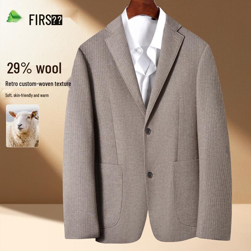 Shanshan Men's Wool Blend Business Casual Striped Overcoat