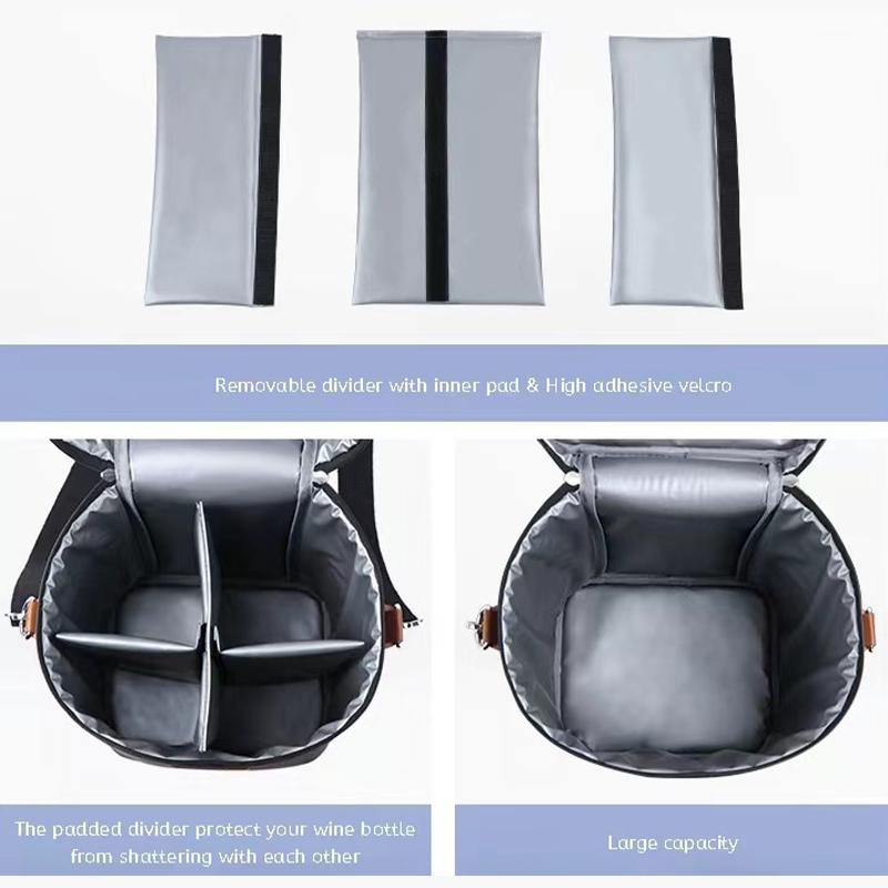 Cooler Wine Bottle Insulated Bag for Wine Thermal 4 Drink Bottle Beer Outdoor Portable Party Travel Carrier Wine Cooler Tote Bag