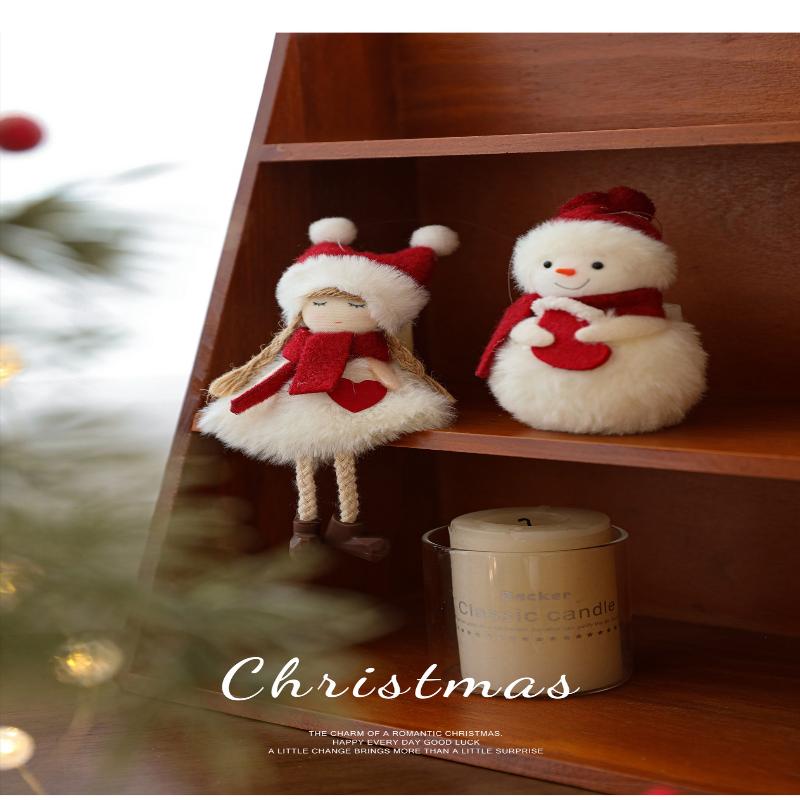 Weihnachten Plüsch Schneemann Anhänger Weihnachtsbaum Hängend Lieblich Schöner Anhänger Szene Dekorieren Weihnachtsbaum Hängende Ornamente