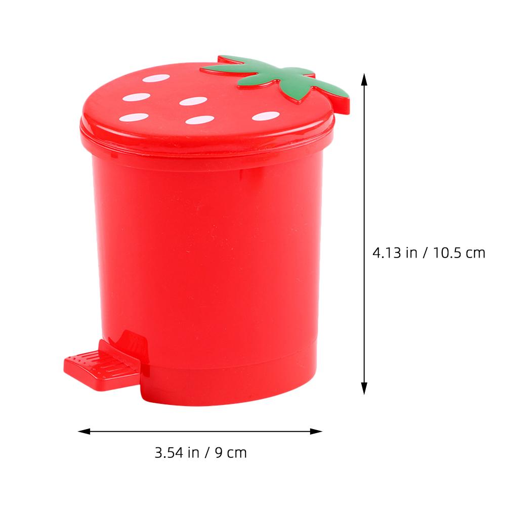 Entzückender Erdbeer-Mülleimer Desktop-Aufbewahrungsbehälter Mini-Desktop-Müllaufbewahrungsdose Altpapier Taschentücherbox Mehrzweck Heim dekorieren