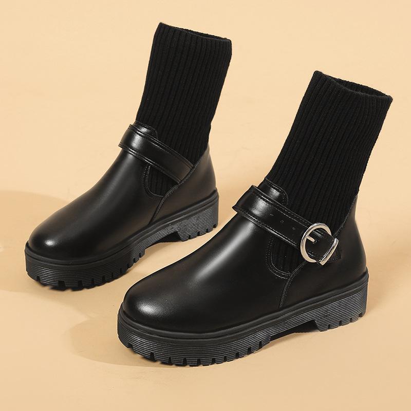 Designer Woman Casual Ankle Boots Lolita Knitting Boot Fashion Ladies Shoes Korean Hot Sale All-match High Heels Botas Mujer