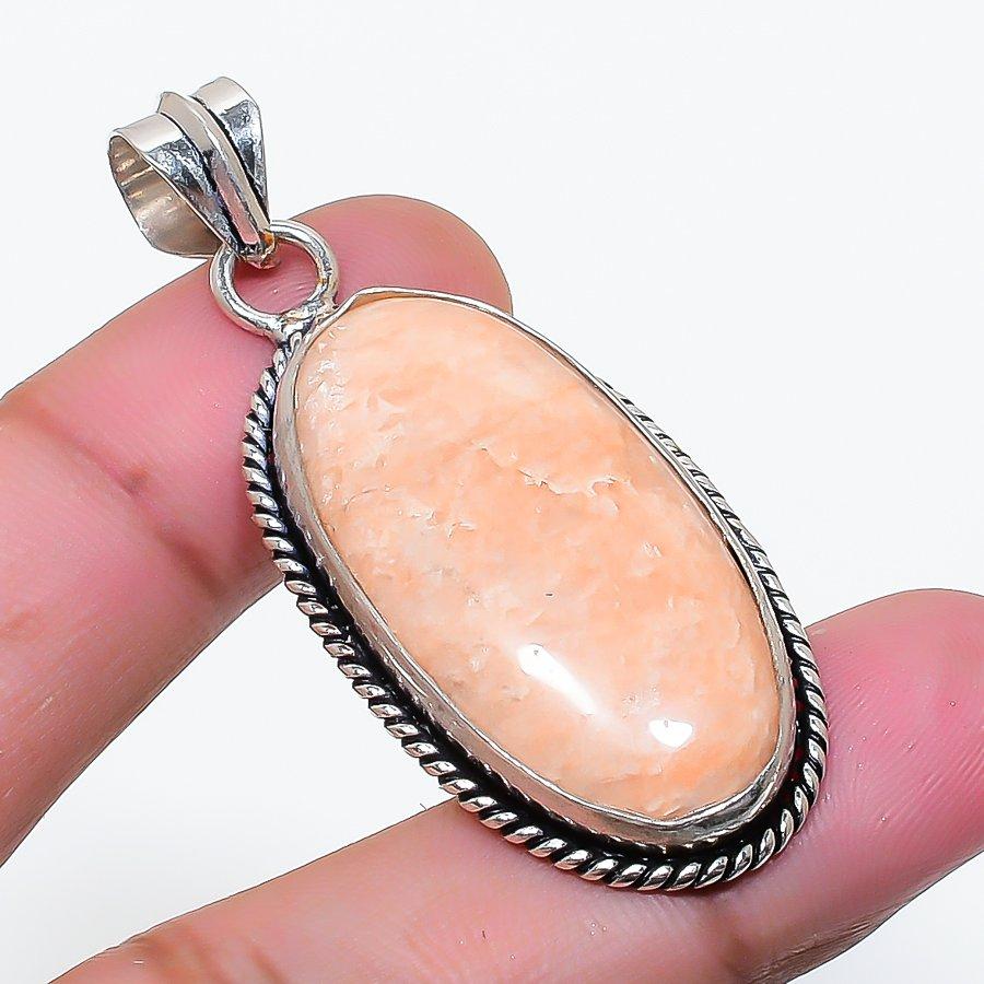 Natural Orange Aventurine Gemstone 925 Sterling Silver Pendant 1.89  AP-14828